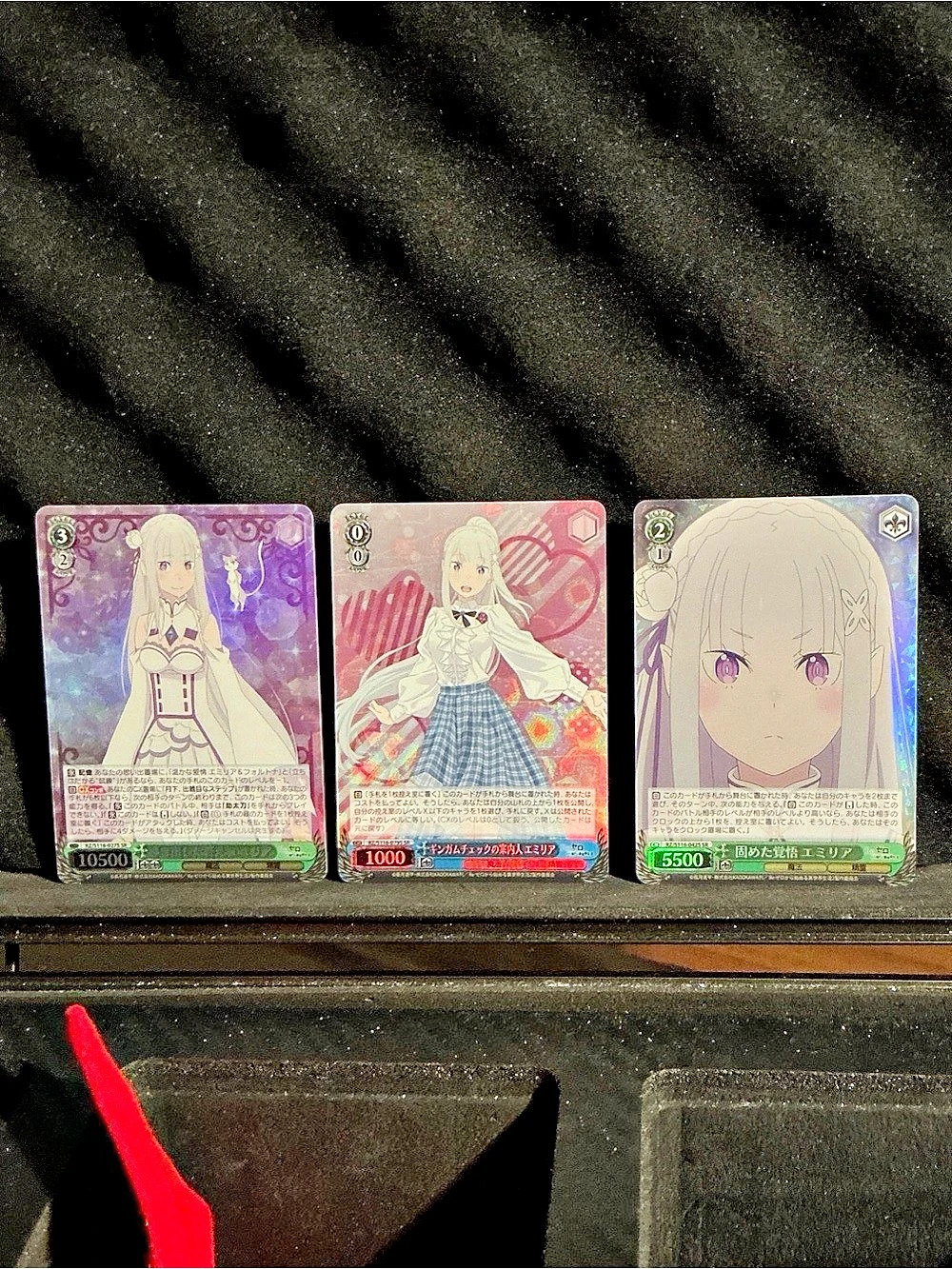 Weiss Schwarz Firm Determination, Emilia RZ/S116-042 Trading Cards 3pc Super Rar